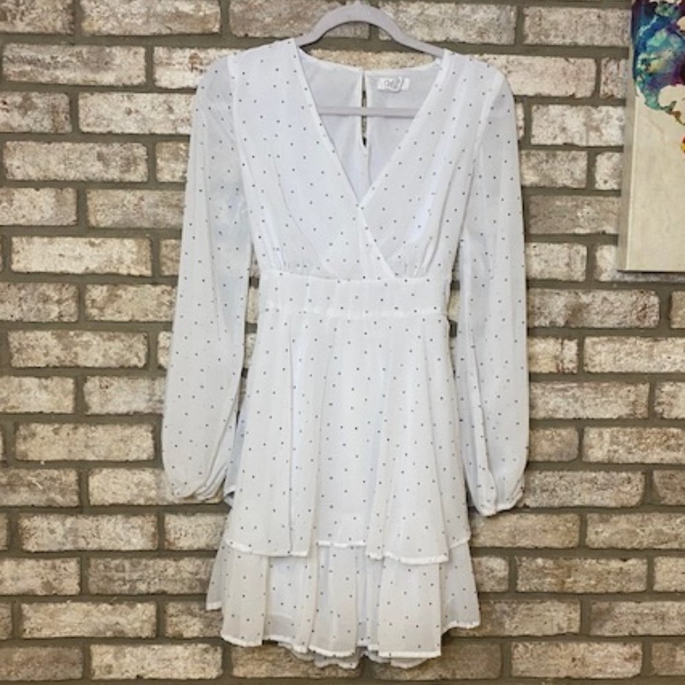 Japna White Polka Dot Dress